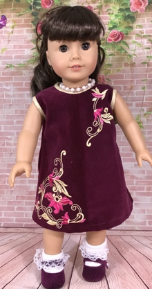 Embroidered Dress for an 18-inch Doll
